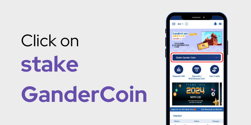 Click on stake GanderCoin.